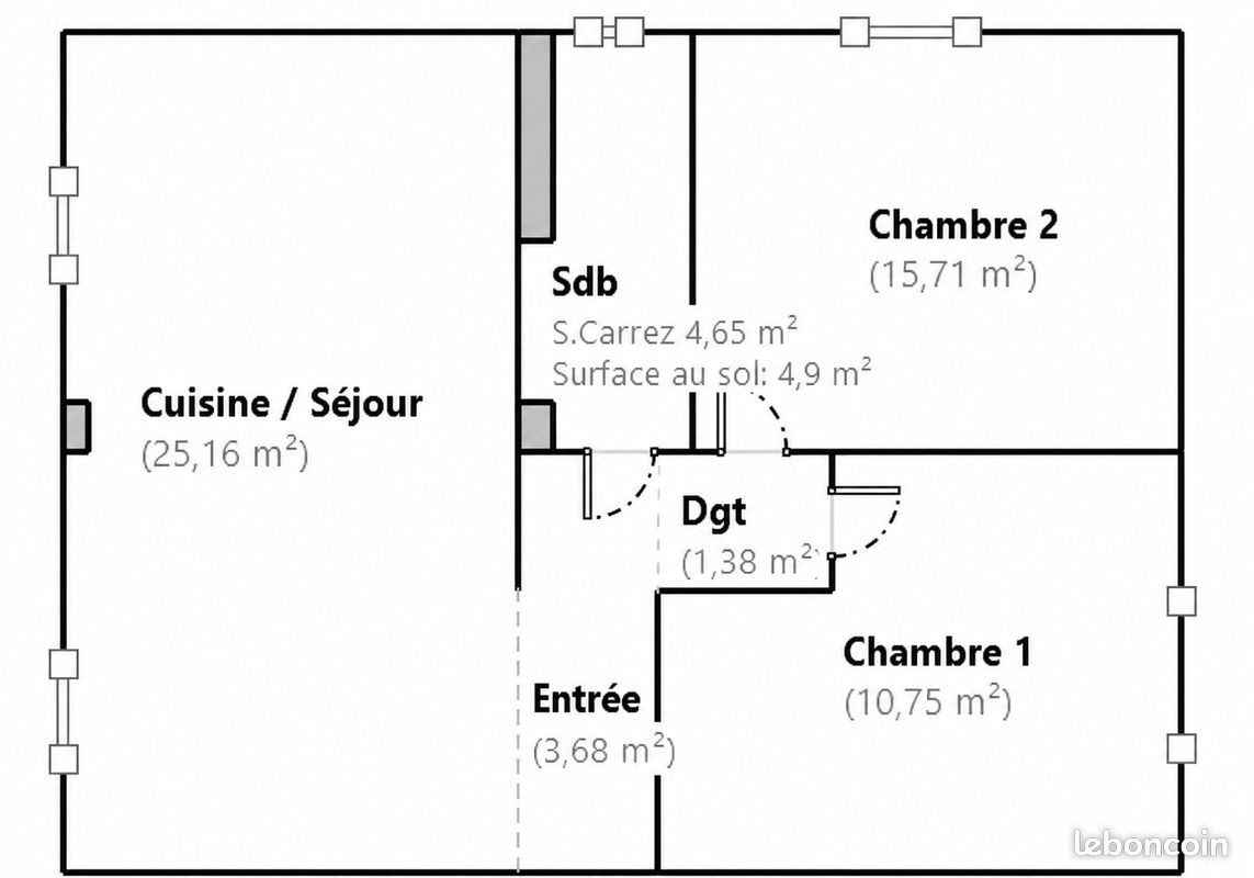 Appartement à louer, 61m², Metz
