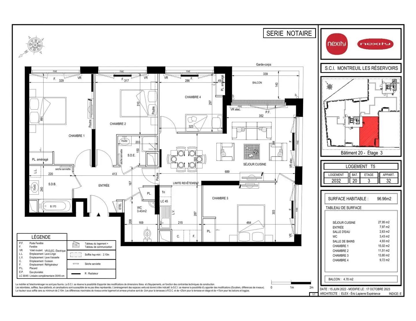 Appartement à louer, 97m², Montreuil