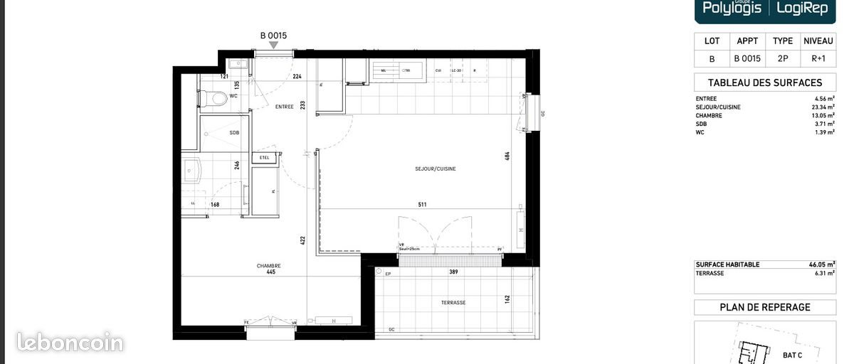 Appartement à louer, 46m², Les Clayes-sous-Bois