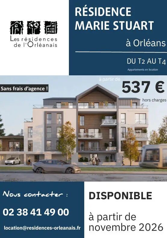 Appartement à louer, 47m², Orléans