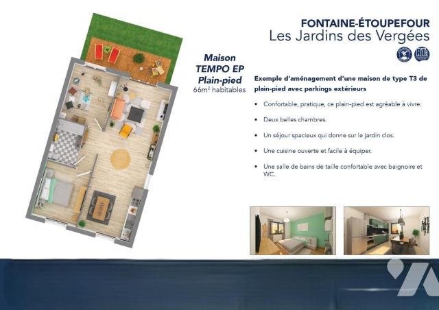 Maison à vendre, 66m², Fontaine-Etoupefour