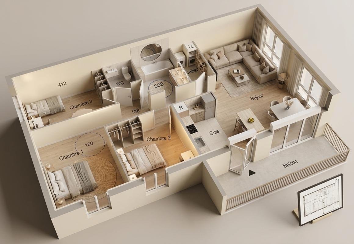 Appartement à vendre, 83m², Idron