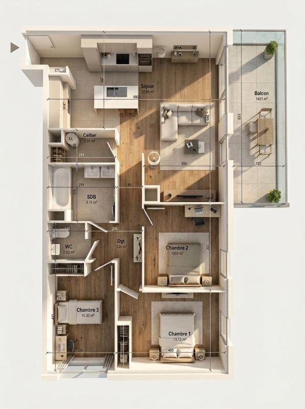 Appartement à vendre, 83m², Idron