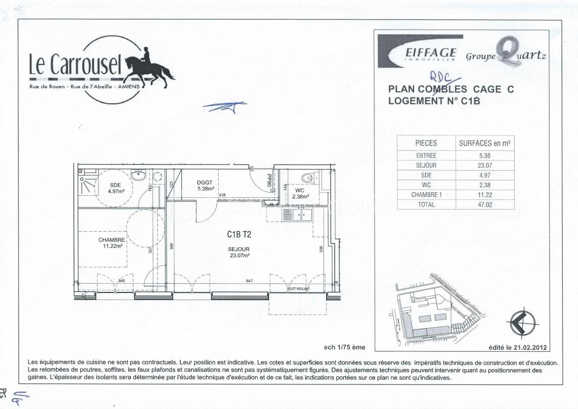 Appartement à vendre, 47m², Amiens
