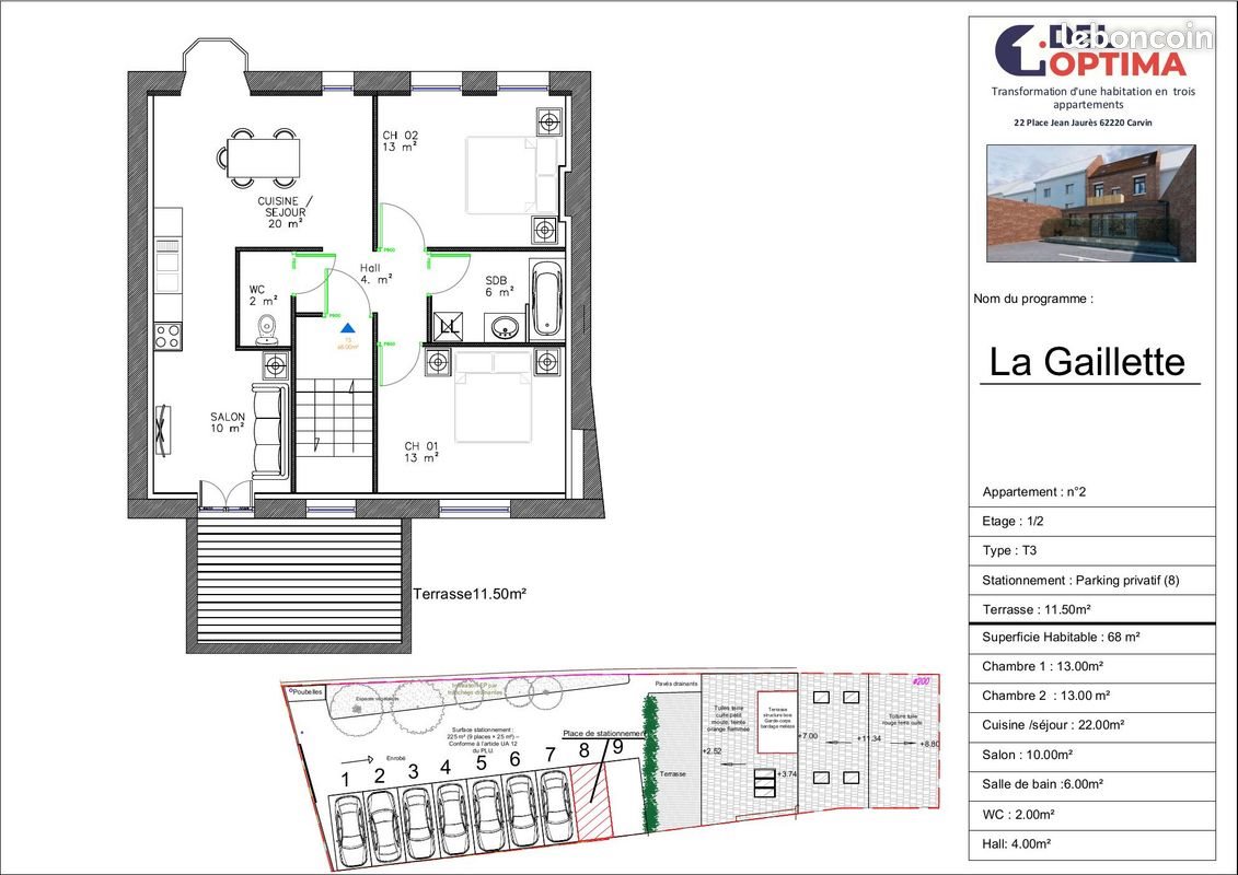 Appartement à vendre, 68m², Carvin