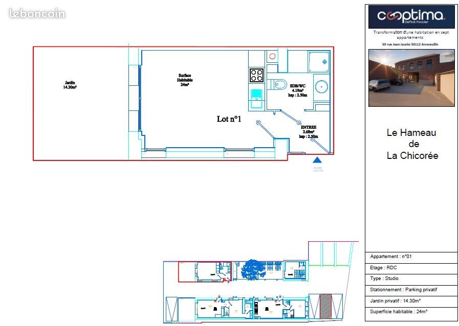 Appartement à vendre, 24m², Annoeullin