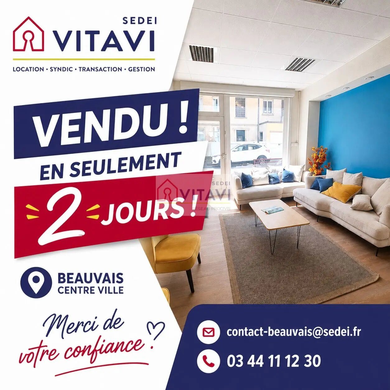 Appartement à vendre, 25m², Beauvais