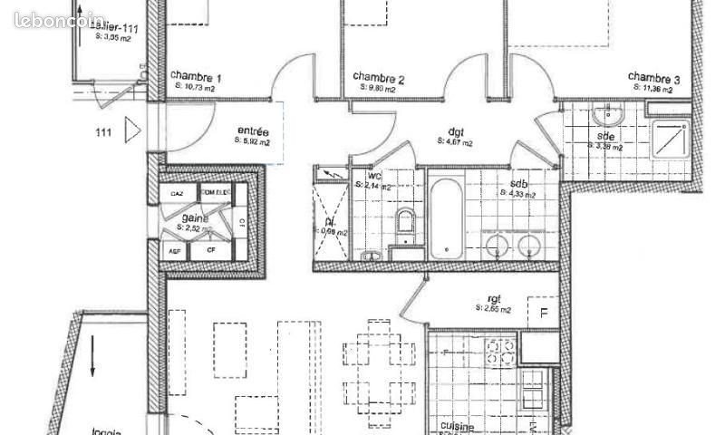 Appartement à louer, 82m², Seichamps