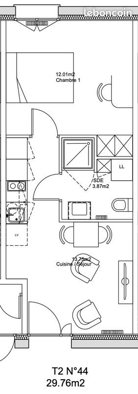 Appartement à louer, 29m², La Plaine-sur-Mer