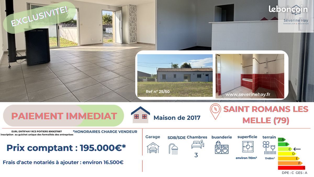 Maison à vendre, 115m², Saint-Romans-lès-Melle