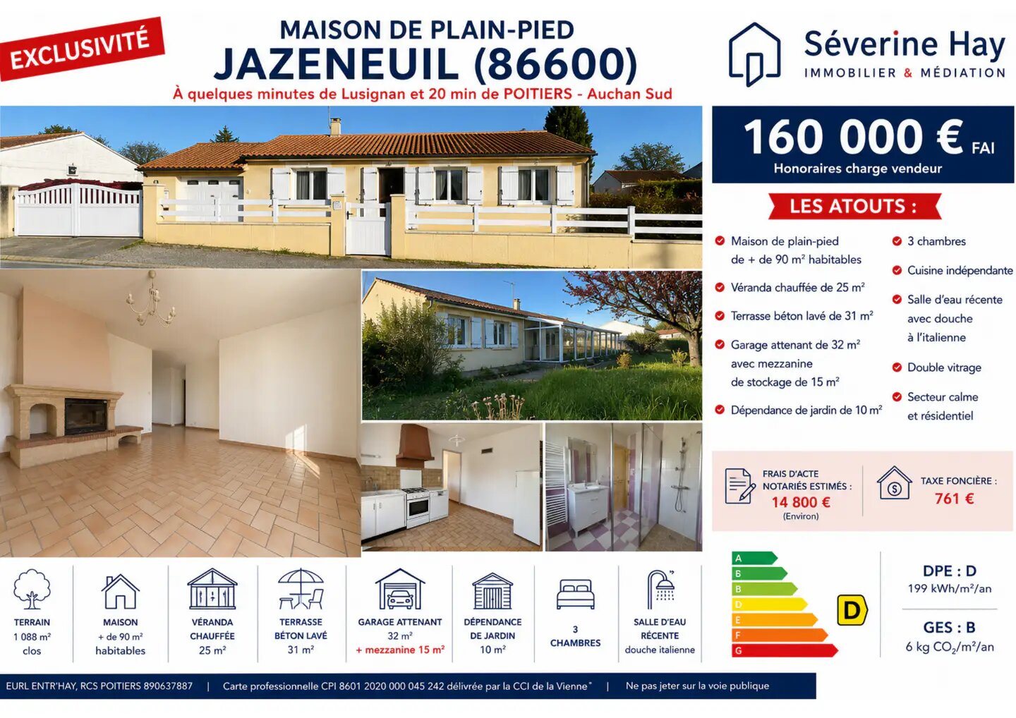 Maison à vendre, 90m², Jazeneuil