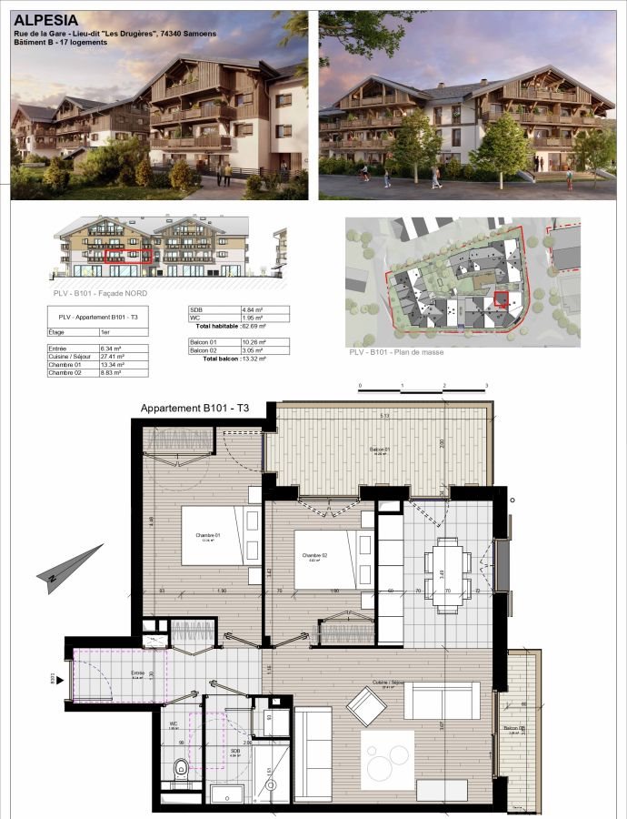 Appartement à vendre, 63m², Samoëns