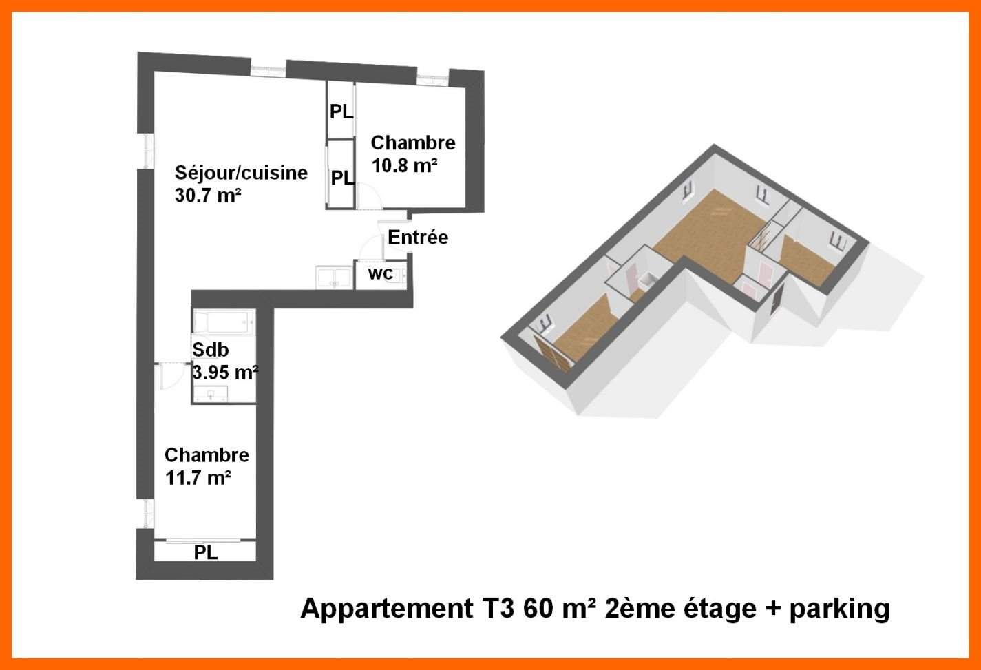 Appartement à vendre, 60m², Montluel