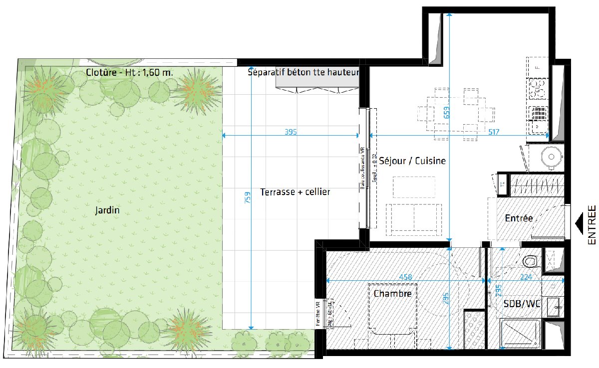 Appartement à vendre, 50m², Saint-Clément-de-Rivière