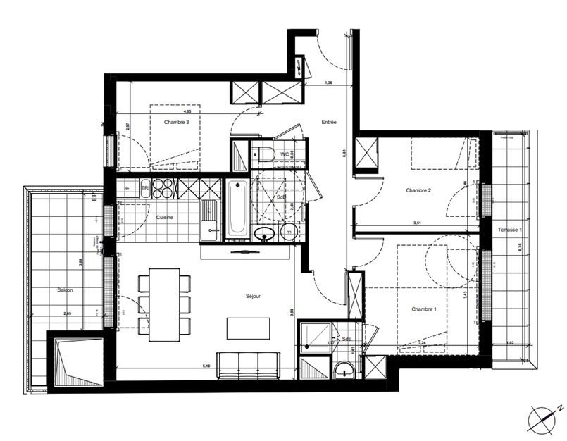 Appartement à vendre, 77m², Nanterre