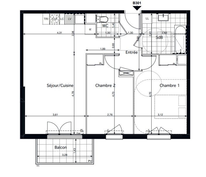 Appartement à vendre, 66m², Pontoise