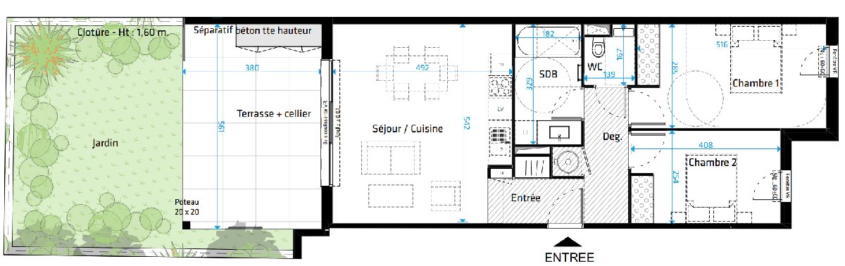 Appartement à vendre, 68m², Saint-Clément-de-Rivière