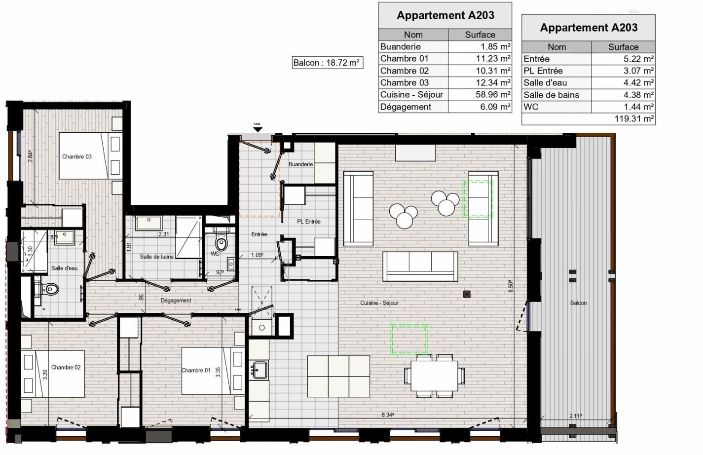 Appartement à vendre, 119m², Morillon