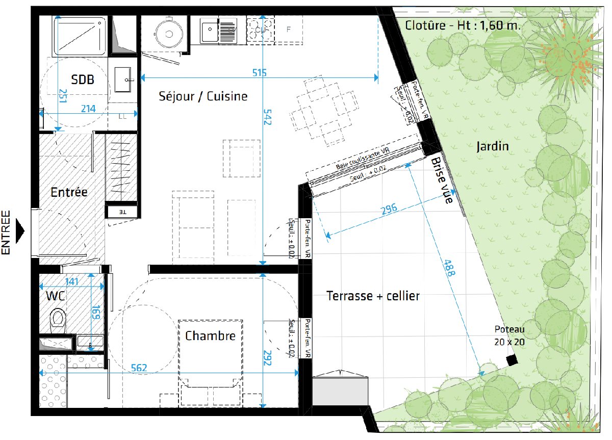 Appartement à vendre, 52m², Saint-Clément-de-Rivière