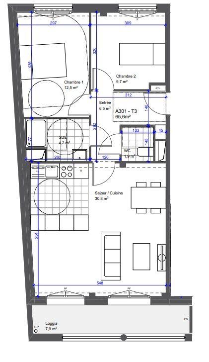Appartement à vendre, 65m², Pantin
