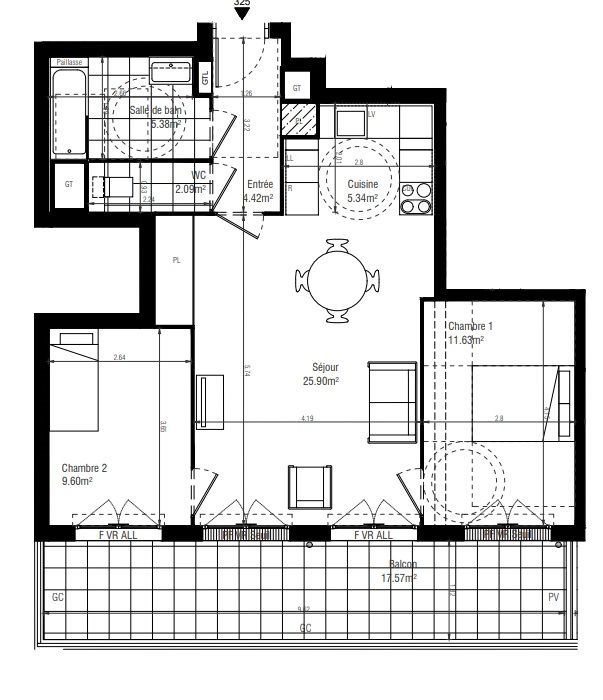 Appartement à vendre, 64m², Massy