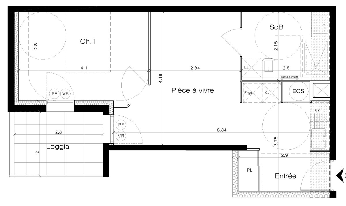 Appartement à vendre, 40m², Lattes
