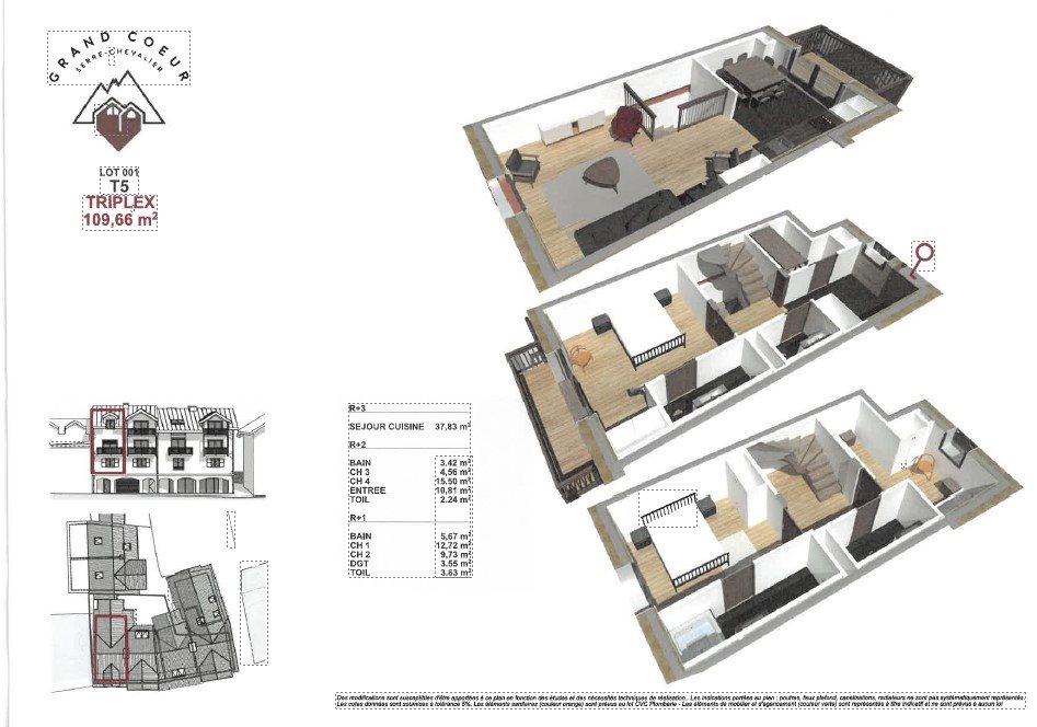 Appartement à vendre, 109m², Saint-Chaffrey