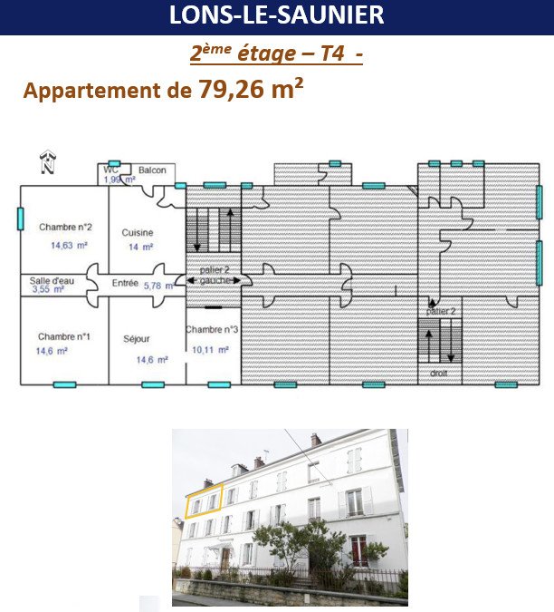 Appartement à vendre, 79m², Lons-le-Saunier