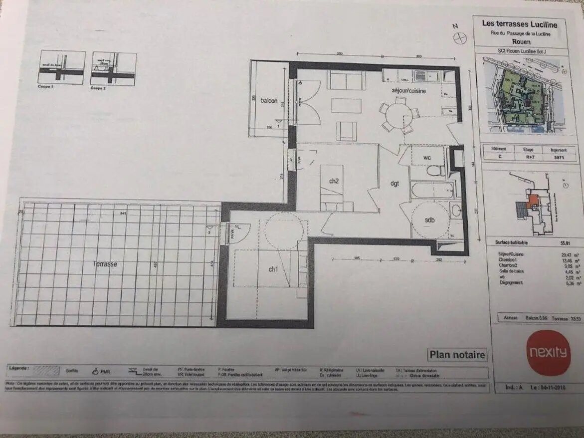 Appartement à louer, 55m², Rouen