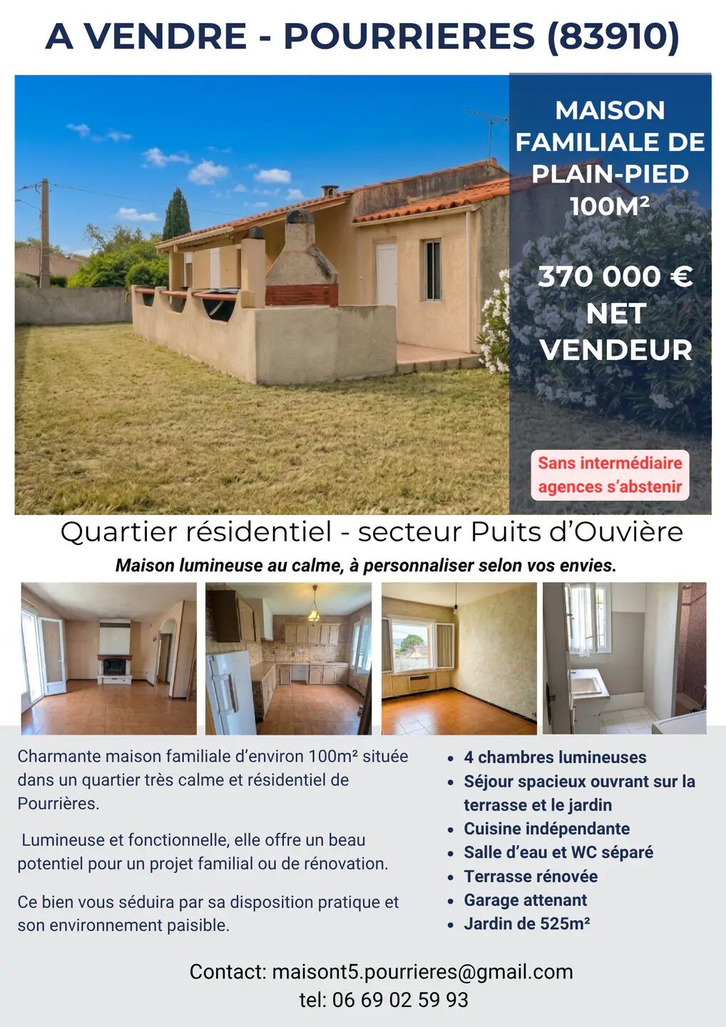Maison à vendre, 100m², Pourrières