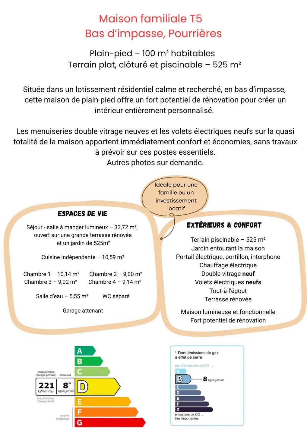 Maison à vendre, 100m², Pourrières
