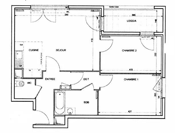 Appartement à louer, 61m², Cergy