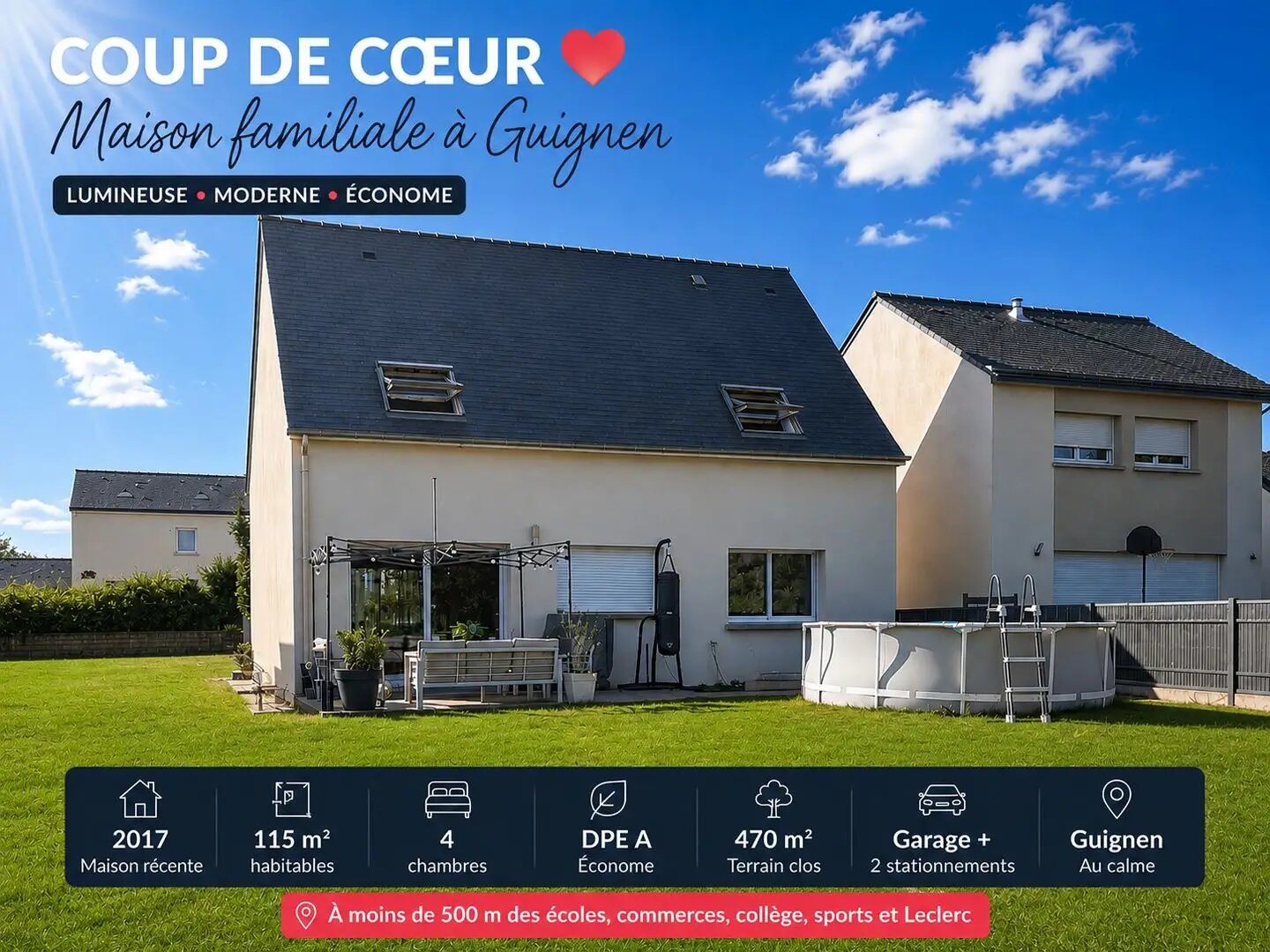 Maison à vendre, 112m², Guignen