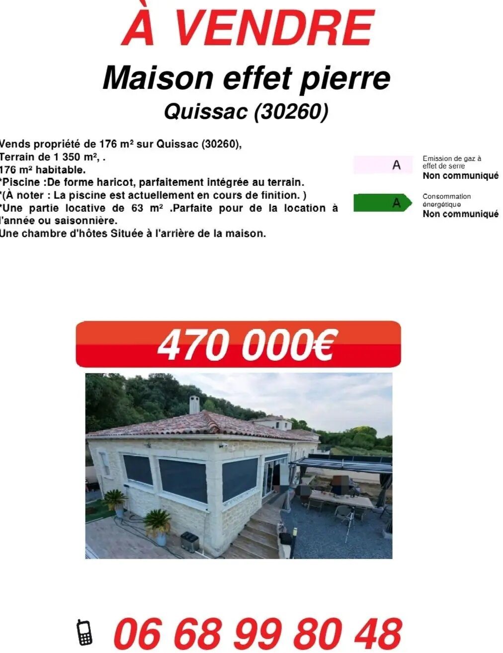 Maison à vendre, 176m², Quissac