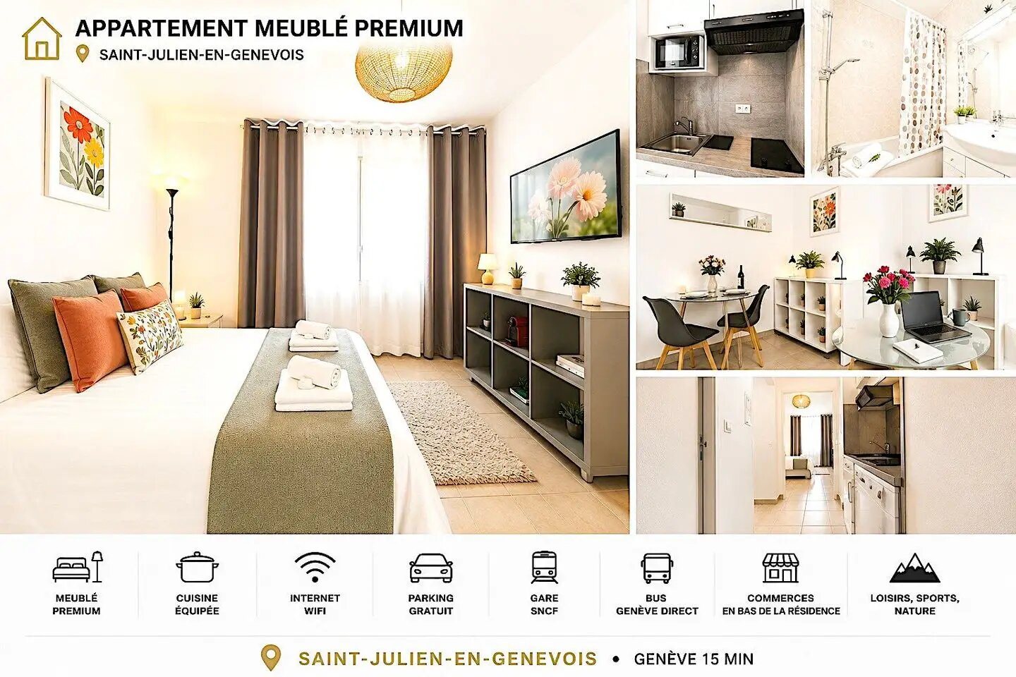 Appartement à louer, 20m², Saint-Julien-en-Genevois