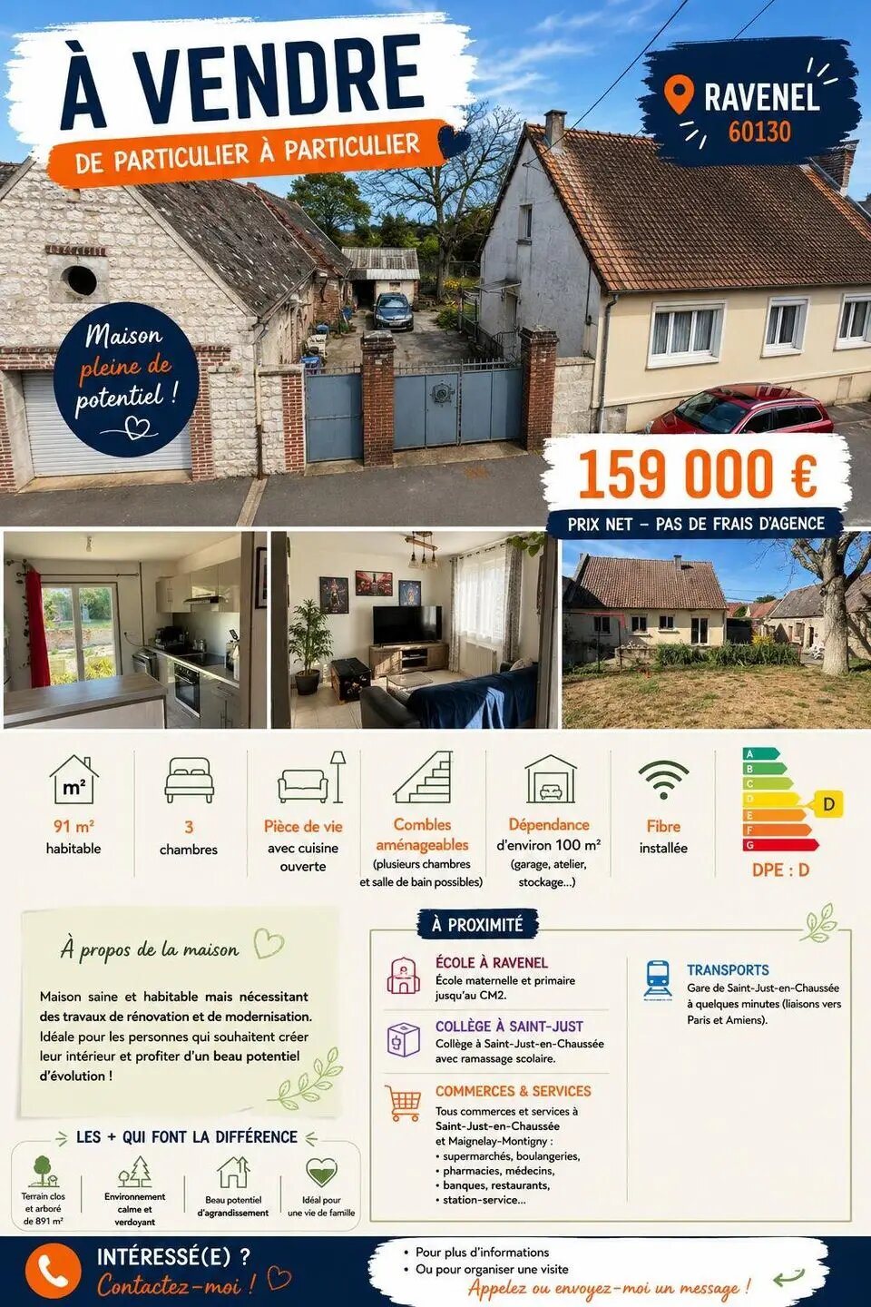 Maison à vendre, 91m², Ravenel