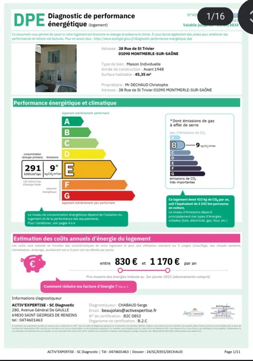 Maison à vendre, 45m², Montmerle-sur-Saône