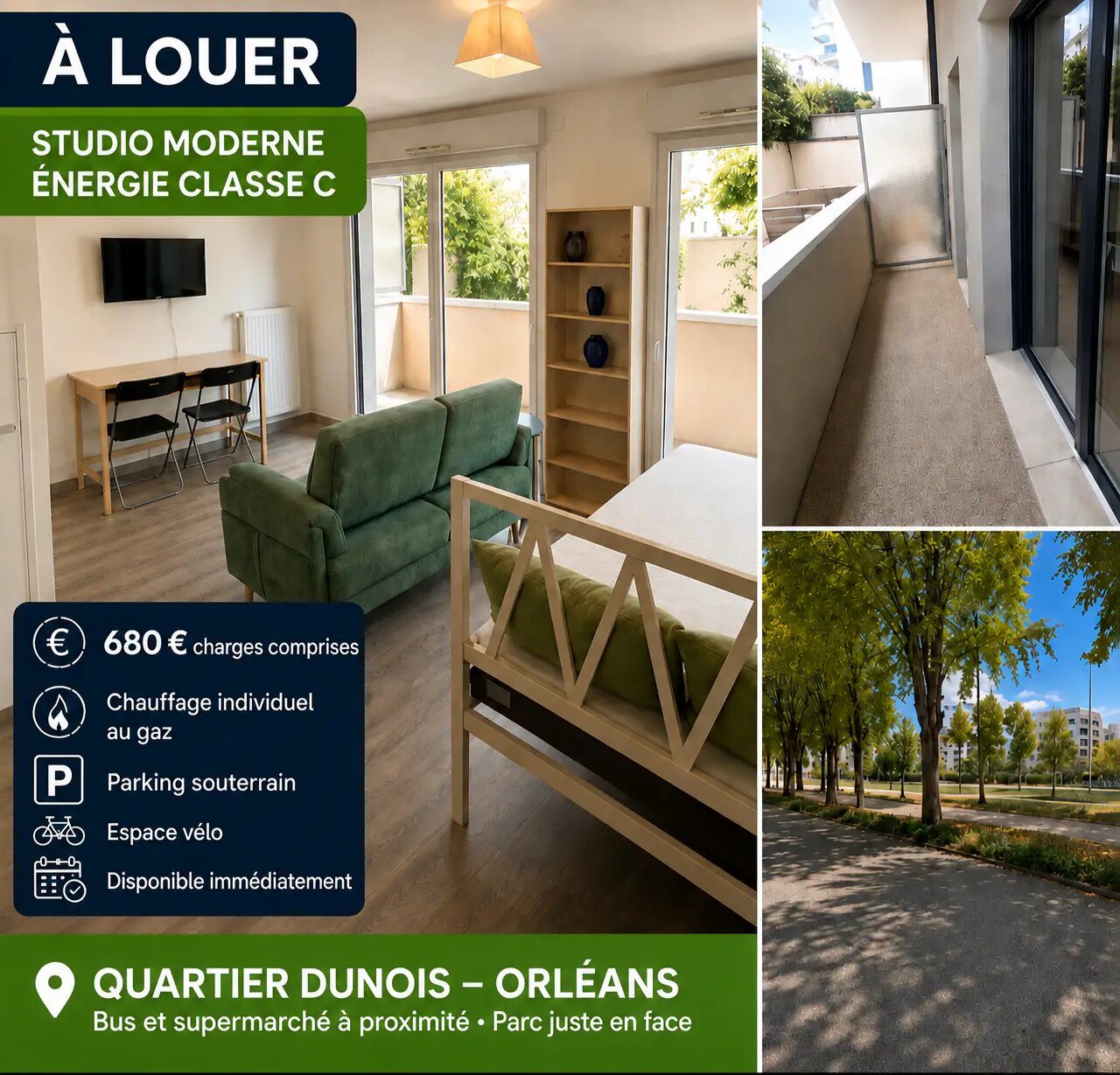 Appartement à louer, 29m², Orléans