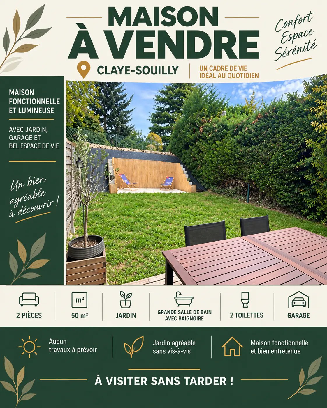 Maison à vendre, 50m², Claye-Souilly