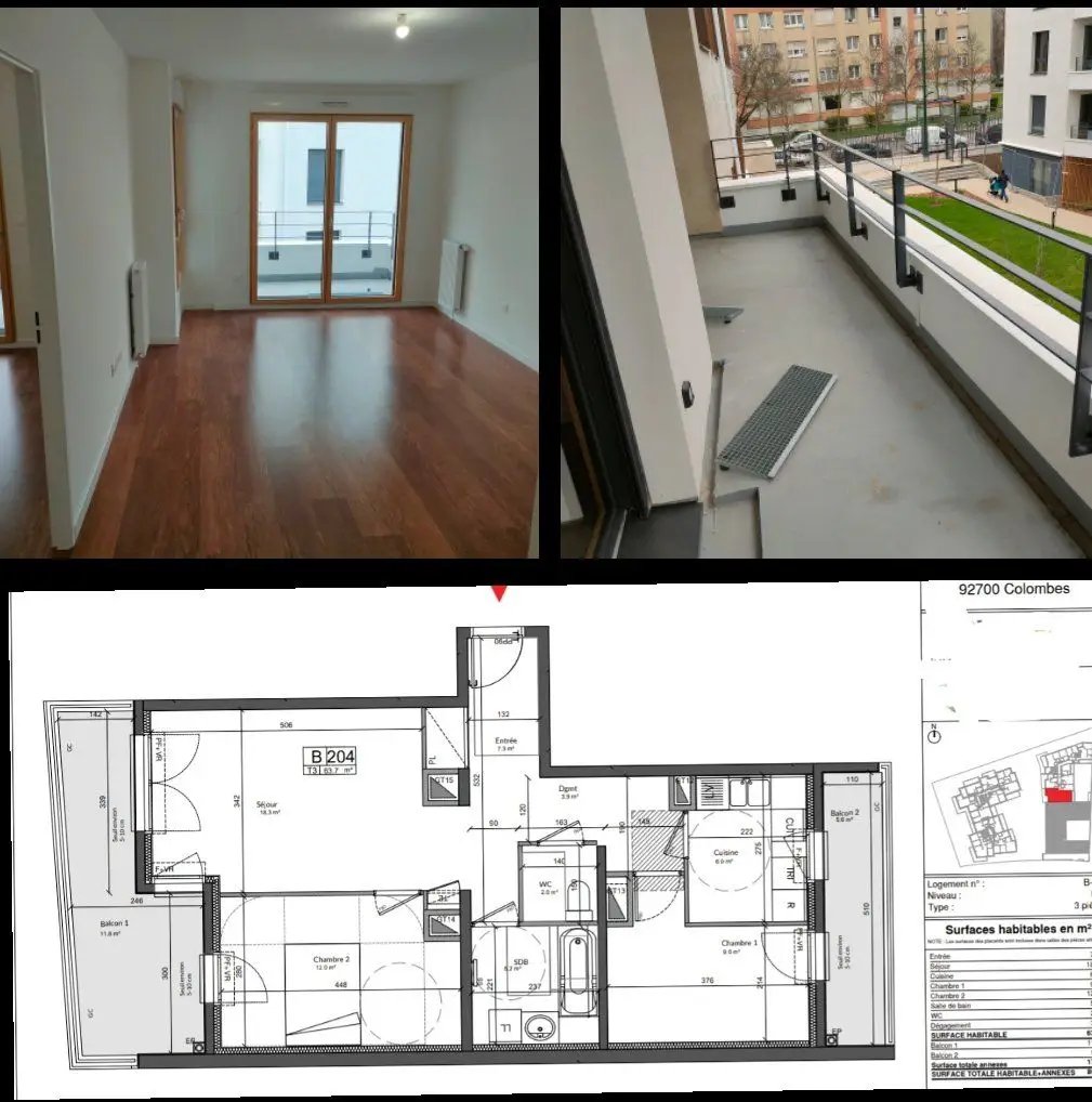 Appartement à louer, 63m², Colombes