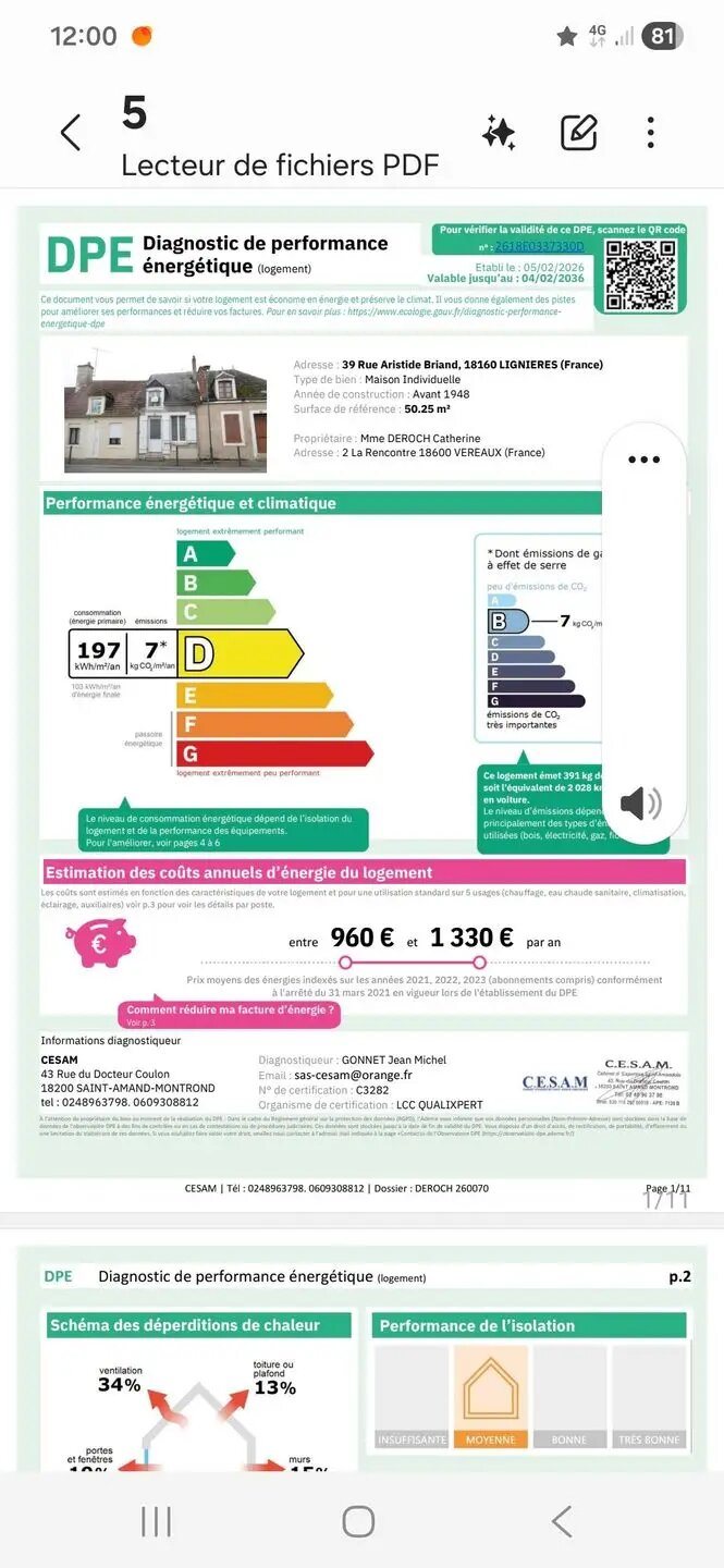 Maison à louer, 75m², Lignières