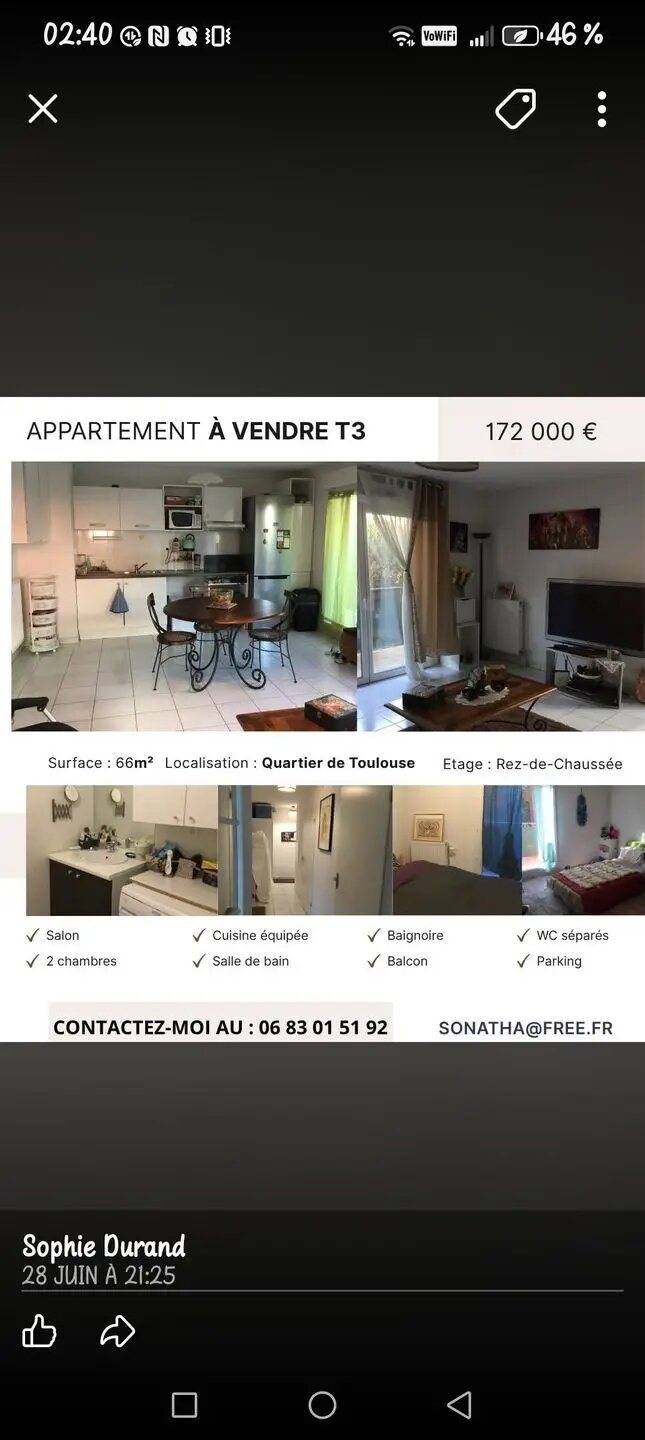 Appartement à vendre, 66m², Toulouse