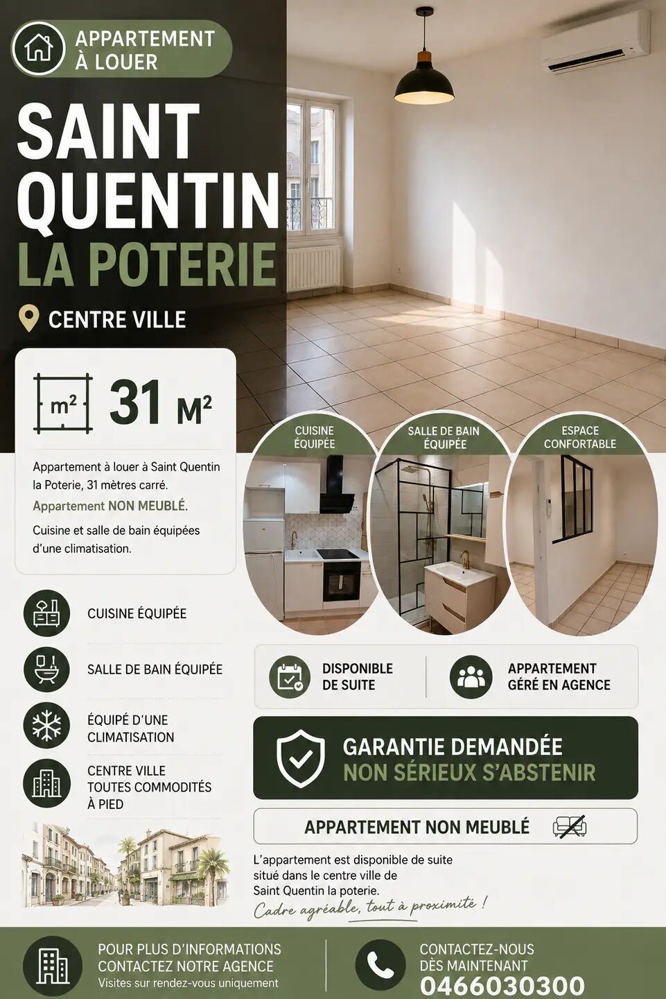 Appartement à louer, 31m², Saint-Quentin-la-Poterie