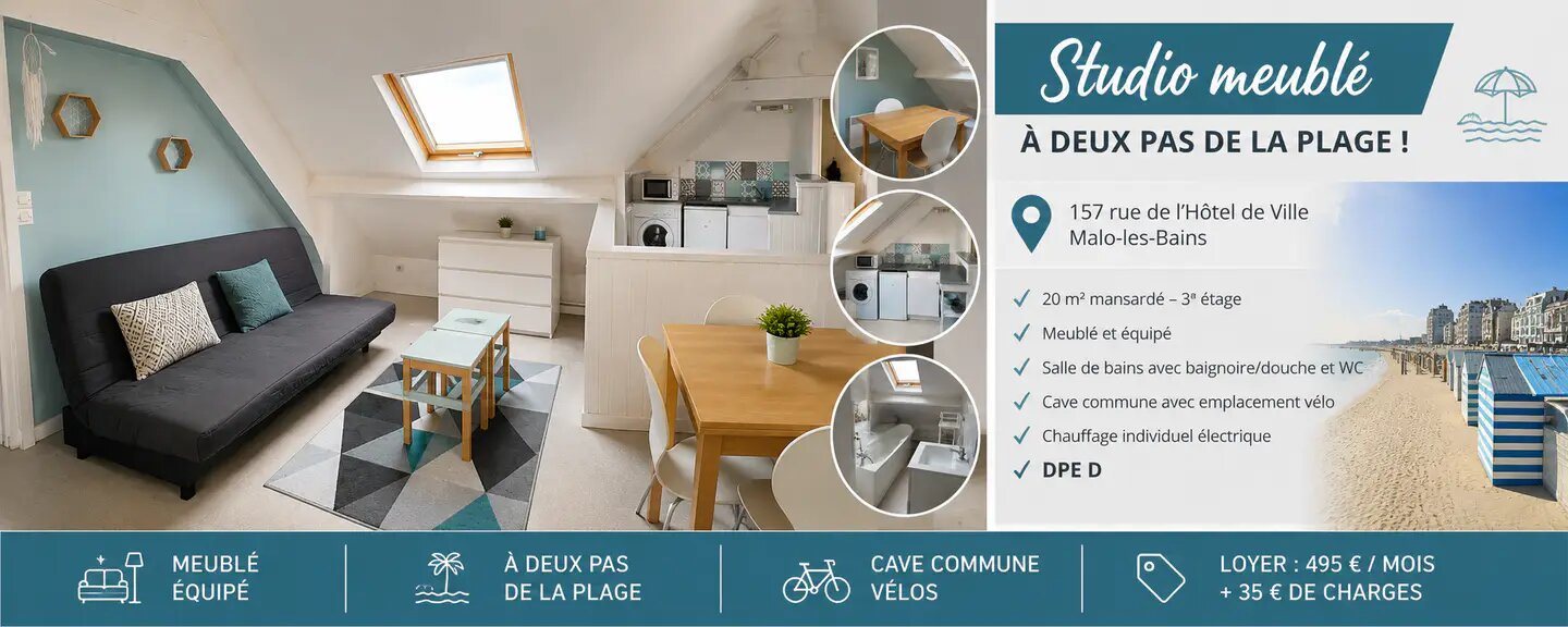 Appartement à louer, 20m², Dunkerque