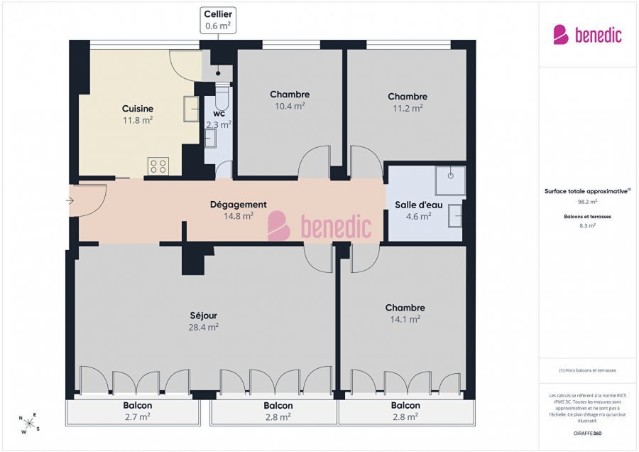 Appartement à vendre, 98m², Montigny-lès-Metz