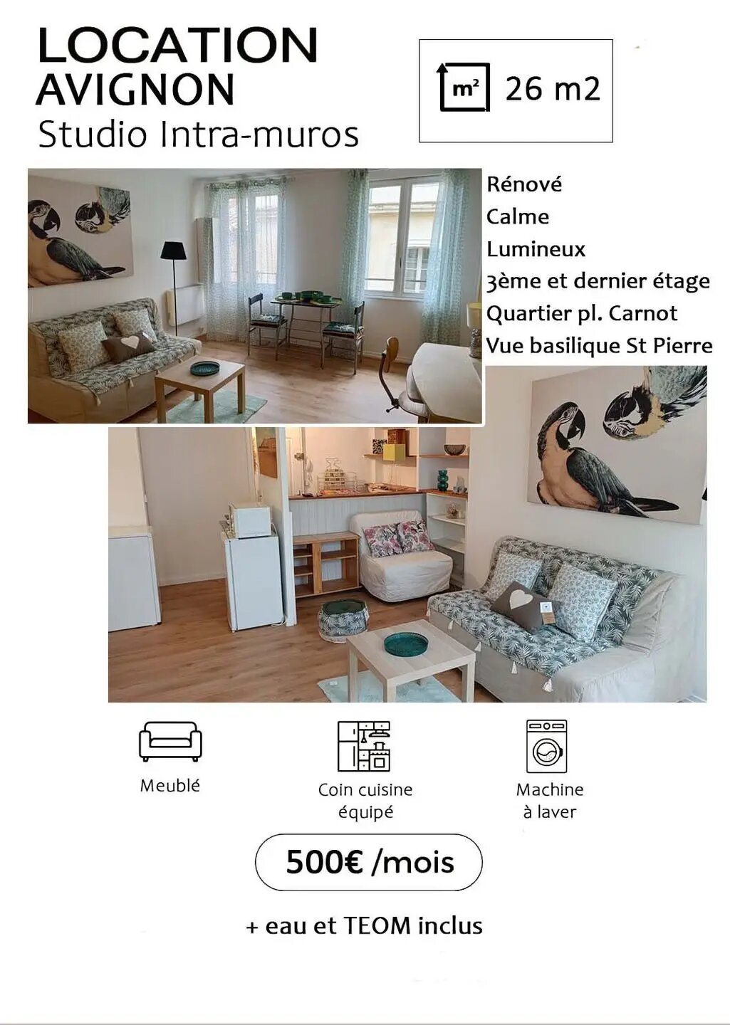 Appartement à louer, 26m², Avignon