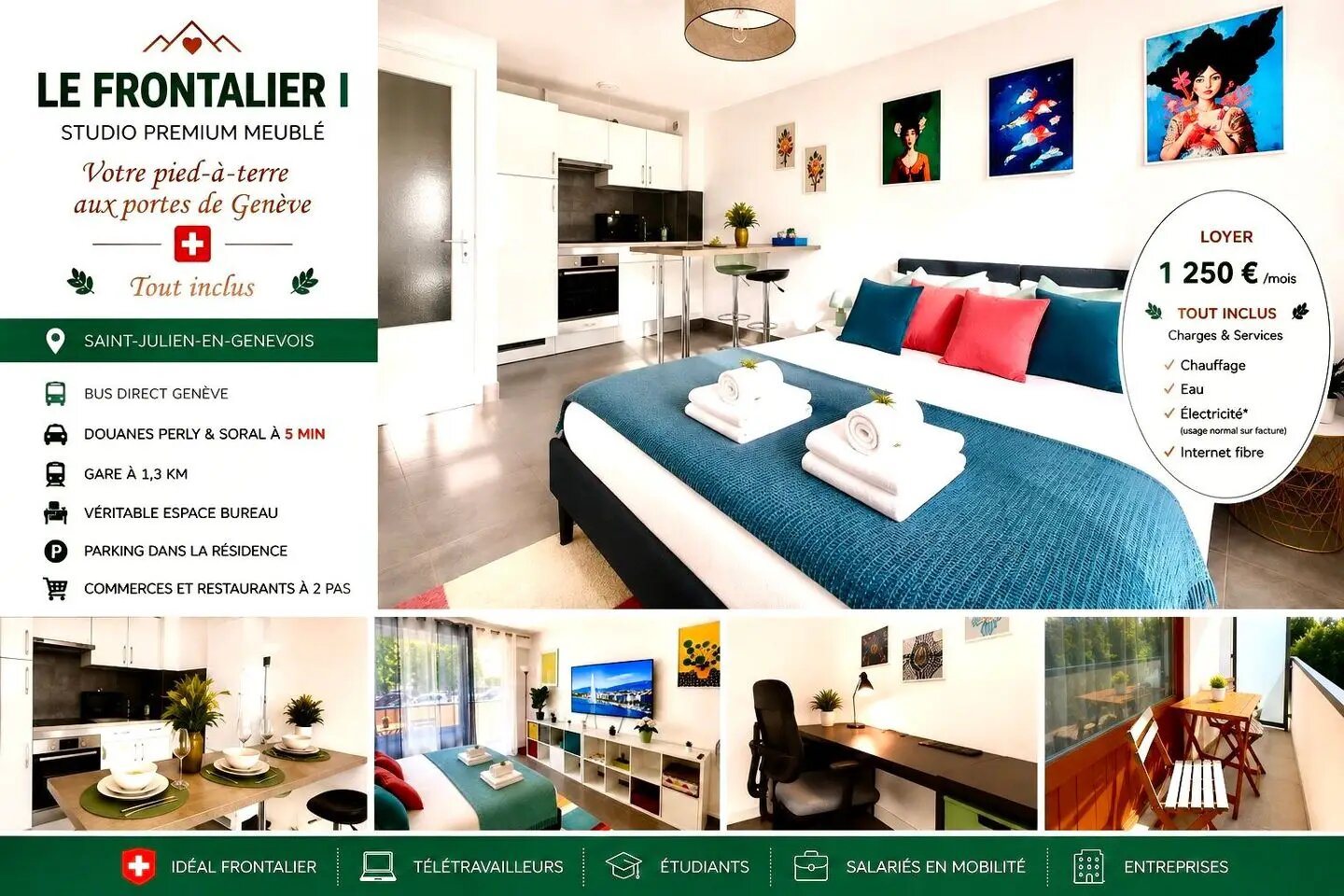 Appartement à louer, 28m², Saint-Julien-en-Genevois