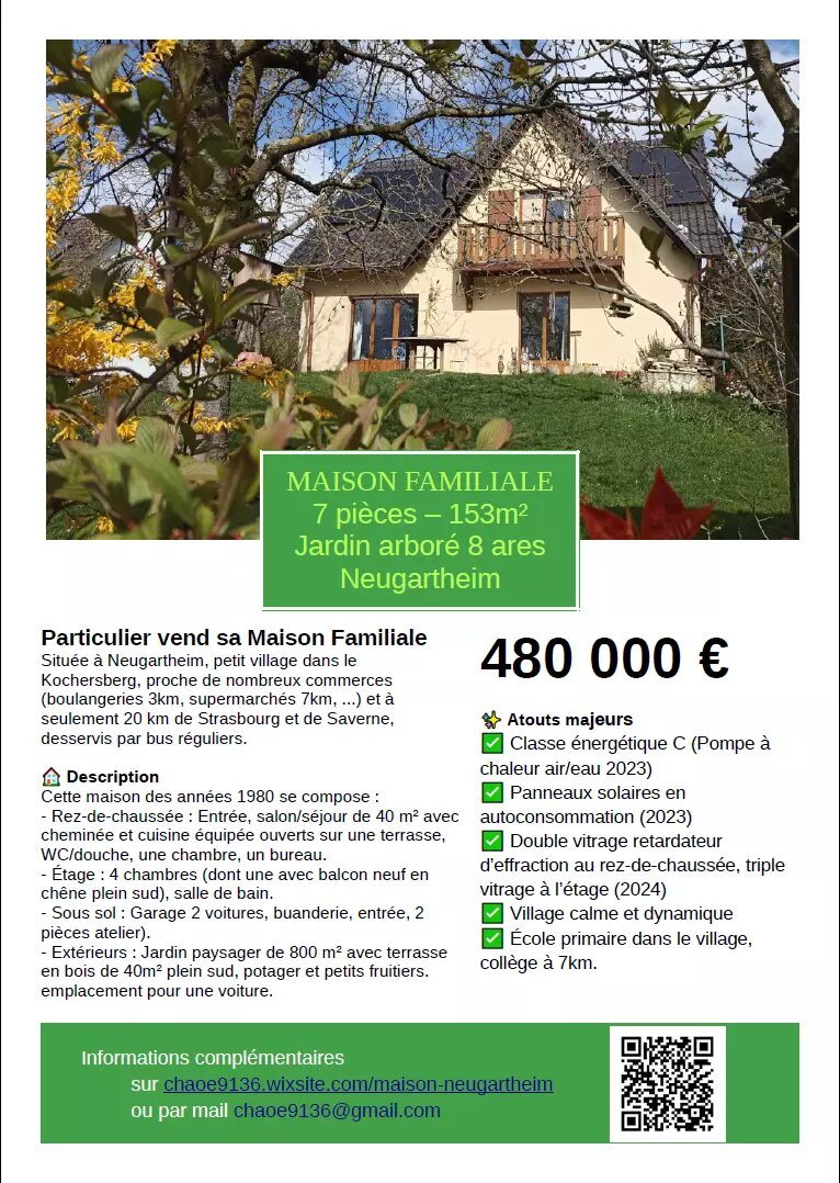 Maison à vendre, 153m², Neugartheim-Ittlenheim