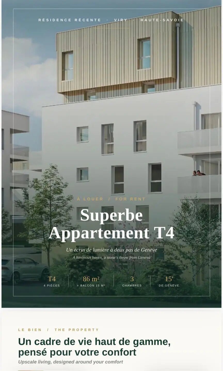 Appartement à louer, 86m², Viry