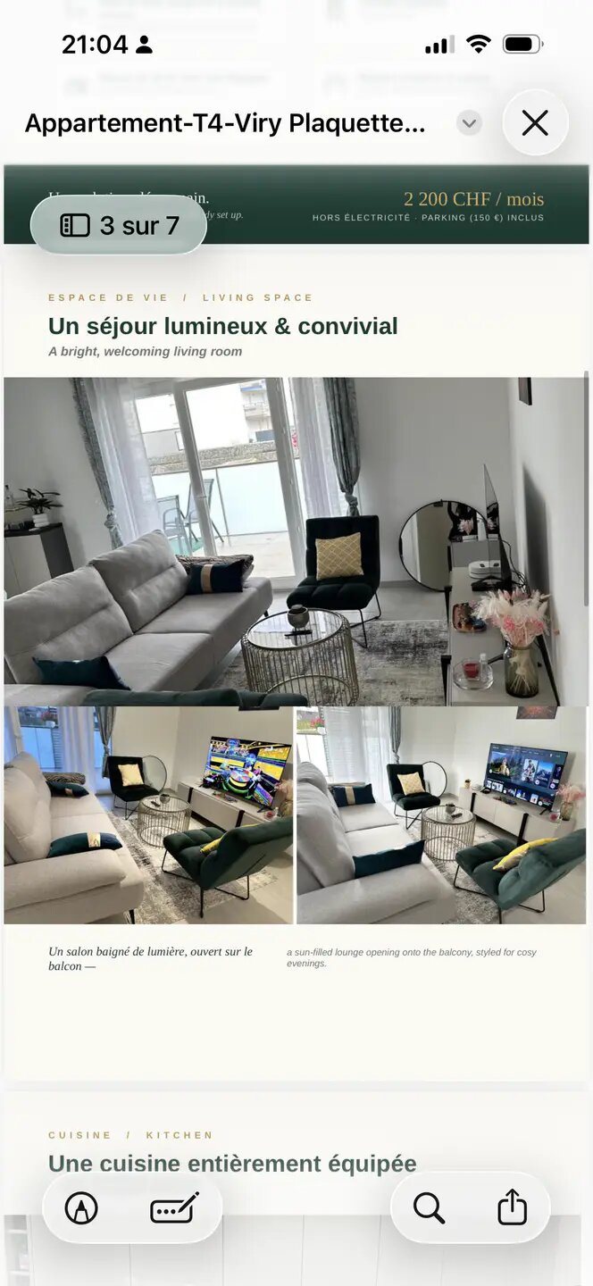 Appartement à louer, 86m², Viry